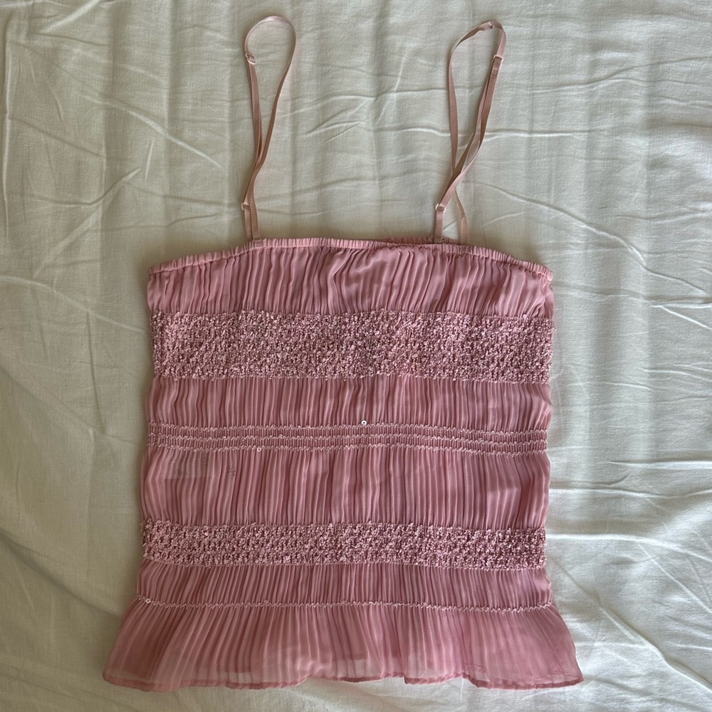 Vintage guess jean pink tank strapless top